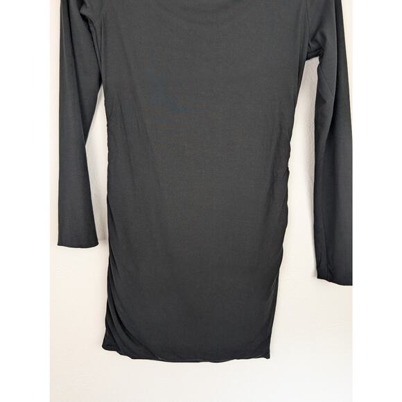 Oh Polly Fia Dress Ruched Off Shoulder Modal Mini LBD Sexy Glam Black Size M - Picture 9 of 13